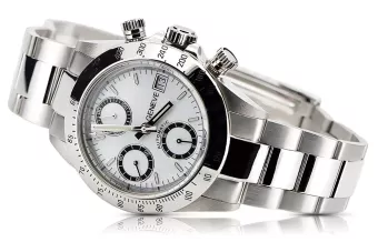 Reloj Geneve de oro macizo blanco de 14k 585 para hombre mw041w