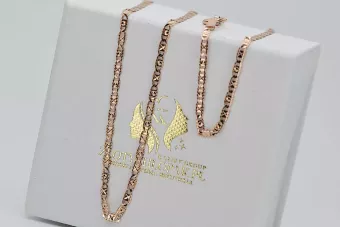 Rose red pink 14k Gold Chain 585 cc066r