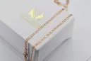 Rose red pink 14k Gold Chain 585 cc066r