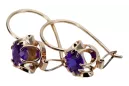 Silver rose gold plated 925 Alexandrite earrings vec035rp Vintage Russian Soviet style