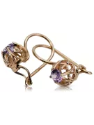Vintage earrings made of 14k 585 rose gold with Amethyst vec145
