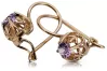 Vintage earrings made of 14k 585 rose gold with Amethyst vec145