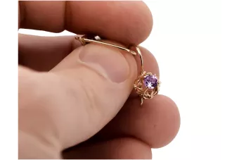 الأقراط الفاخرة من الذهب الزهري 14k 585