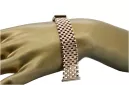 Męska bransoletka do zegarka z czerwonego 585 różowego złota mbw020r