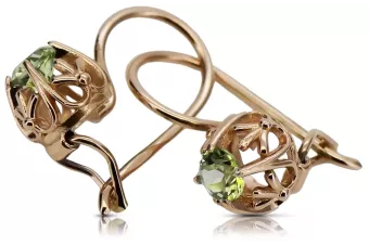 copy of Винтажные серьги из розового золота 14k 585 с александритом vec145