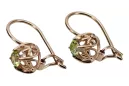Vintage earrings made of 14k 585 rose gold with Yellow Peridot vec145