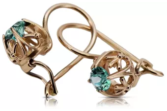 copy of Pendientes vintage de oro rosa de 14k 585 con alejandrita vec145