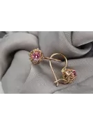 Vintage earrings made of 14k 585 rose gold with Ruby vec145
