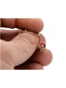 Винтидж обеци, изработени от розово злато 14k 585 с Ruby vec145