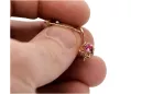 Винтажные серьги из розового золота 14 карат 585 пробы с рубином vec145