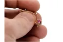 Винтидж обеци, изработени от розово злато 14k 585 с Ruby vec145