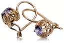 Vintage earrings made of 14k 585 rose gold with alexandrite vec145