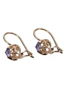 Vintage earrings made of 14k 585 rose gold with alexandrite vec145