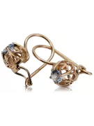 Vintage earrings made of 14k 585 rose gold with Aquamarine vec145