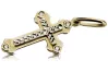 Yellow 14k 585 gold Orthodox zicron cross oc011yw