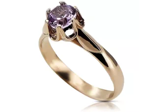 Růžový prsten z červeného zlata 14k 585 s Alexandrem vrc122 Vintage