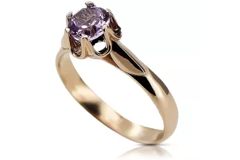 Винтажное кольцо с александритом розового цвета из золота 14 карат 585 пробы vrc122 Vintage