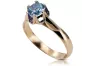 Rose pink 14k gold 585 Aquamarine ring vrc122 Vintage