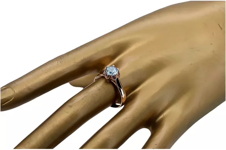 Русское советское кольцо из золота 14 карат 585 пробы с александритом, рубином, изумрудом, сапфиром и цирконом vrc014