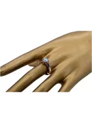 خاتم من الذهب الأحمر الوردي 14k 585 مع Aquamarine vrc122