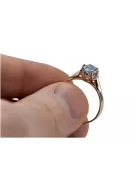 خاتم من الذهب الأحمر الوردي 14k 585 مع Aquamarine vrc122