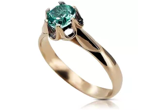 Rose pink 14k gold 585 Emerald ring vrc122 Vintage