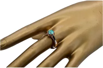 Ruso soviético rosa 14k 585 oro Alexandrite Ruby Esmeralda zafiro anillo Zircon vrc014