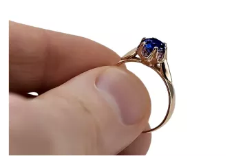 Δαχτυλίδι από ροζ-κόκκινο χρυσό 14k 585 με σαπρίτη vrc122 Vintage
