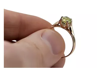 Русское советское кольцо из золота 14 карат 585 пробы с александритом, рубином, изумрудом, сапфиром и цирконом vrc014