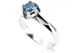 خاتم فضي الروسية 925 مع Aquamarine vrc122s