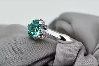 خاتم فضي روسيا 925 مع Emerald vrc122s فنتش
