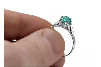 خاتم فضي روسيا 925 مع Emerald vrc122s فنتش