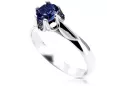 Vintage Silver Sapphire Ring 925 Polish 6mm vrc122s
