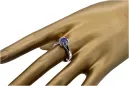 Vintage Silver Sapphire Ring 925 Polish 6mm vrc122s