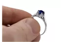 Vintage Silver Sapphire Ring 925 Polish 6mm vrc122s