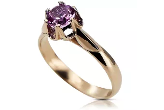 Silver 925 Rose Gold Plated Amethyst Ring vrc122rp Vintage