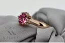 Ruso soviético rosa 14k 585 oro Alexandrite Ruby Esmeralda anillo Zircon vrc084