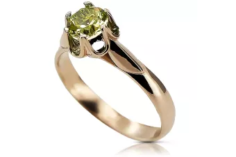 Argent 925 Rose Gold Plated Peridot Ring vrc122rp Vintage