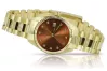 Дамски ръчен часовник с жълто 14k 585 злато Geneve часовник lw020ydbr&lbw009y