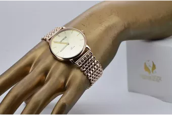 Ανδρικό ρολόι από κόκκινο ροζ χρυσό 14k 585 Geneve mw004r&mbw004r