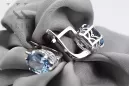 Silver 925 Russian style aquamarine earrings vec003s Vintage Russian Soviet style