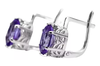 Silver 925 Russian style alexandrite earrings vec003s Russian Soviet style