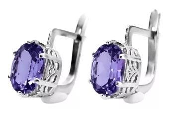 Silver 925 Russian style alexandrite earrings vec003s Russian Soviet style