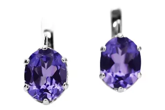 Silver 925 Russian style alexandrite earrings vec003s Russian Soviet style