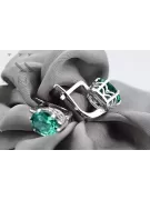 Silver 925 Russian style emerald earrings vec003s Vintage Russian Soviet style