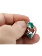 Silber 925 Smaragd-Ohrringe im russischen Stil vec003s Vintage