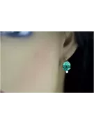 Silver 925 Russian style emerald earrings vec003s Vintage Russian Soviet style