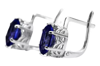 Plata 925 Pendientes de zafiro de estilo ruso vec003s Vintage