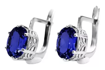 Plata 925 Pendientes de zafiro de estilo ruso vec003s Vintage