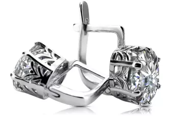 Silver 925 Russian style earrings setting vec003s Vintage Russian Soviet style